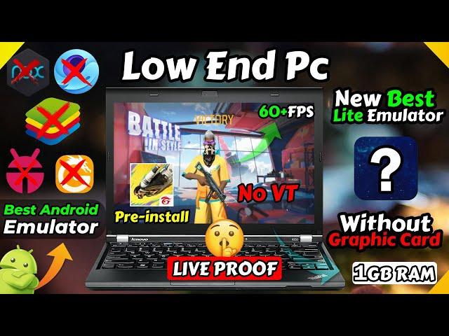 NEW BEST EMULATOR LITE FOR FREE FIRE LOW PC - NO VT | 1GB RAM MAI FREE FIRE LIVE PROOF | SMART GAGA