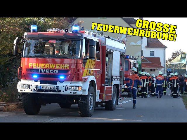 [EINSATZFAHRTEN] - Große Feuerwehr-Alarmübung in Weidenbach | Bildungszentrum Triesdorf