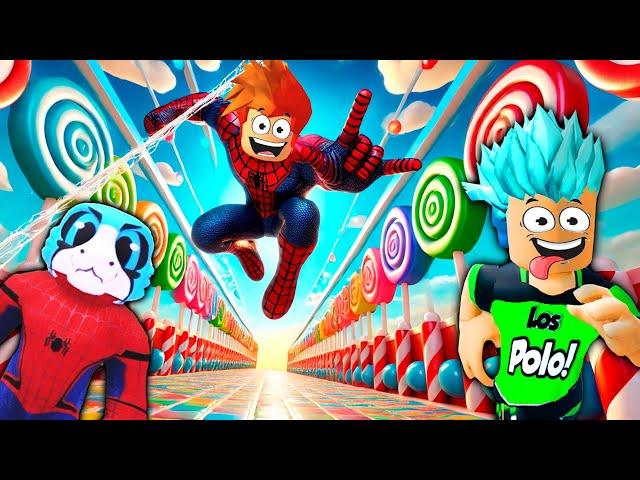 Tira el gancho como Spiderman a través de los dulces!! en roblox!!