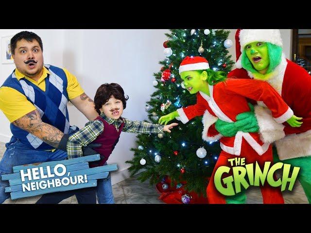 Children Grinch and Hello Neighbor! Who will win?! Grinch vs Hello neighbor in real life!