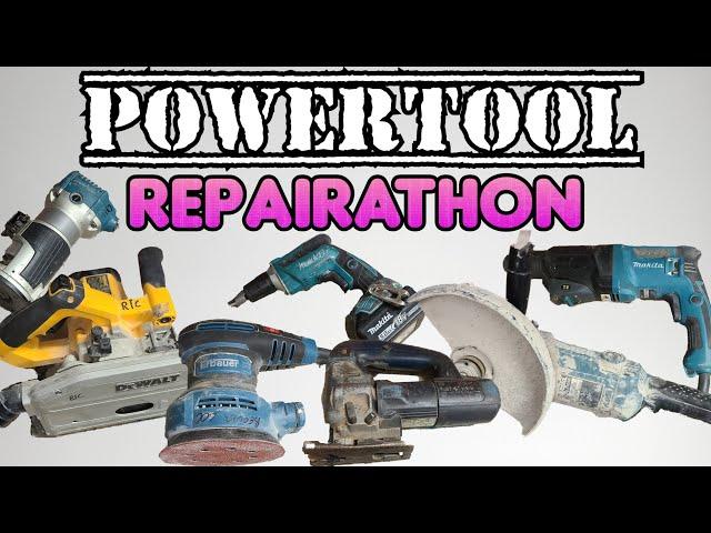 Powertool Repairthon. Repairing another load of broken power tools.