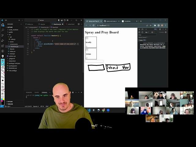 Lecture on Fetch in React CRUD operations: PUT, POST at Hackmyhead Coding Bootcamp