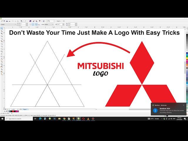 How to Make Mitsubishi logo Design in Corel draw / Coreldraw Tutorial / CorelwaliSarkar