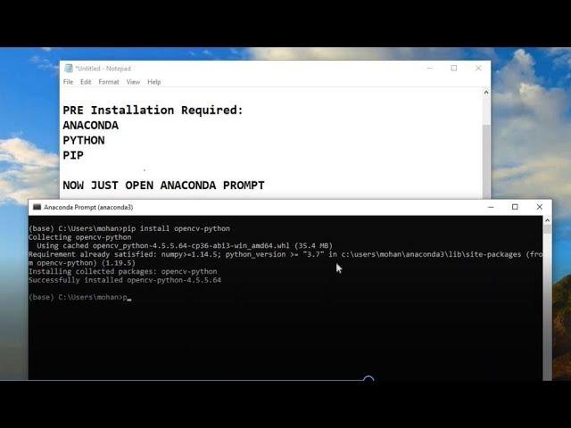 how to install opencv-python in windows/install opencv using pip