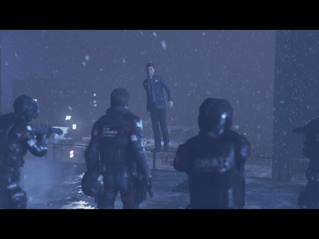 КОННОР НА КРЫШЕ С КАПИТАНОМ АЛЛЕНОМ Detroit Become Human