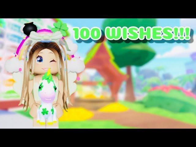  I Used 100 Wishes To Get The NEW Shamrock Unicorn!  EXTREMELY LIMITED!  | Roblox Overlook RP!