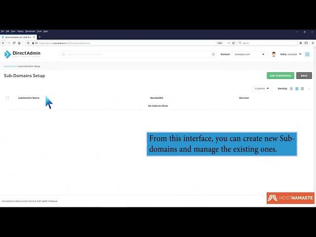 How to add sub domain in DirectAdmin   HostNamaste