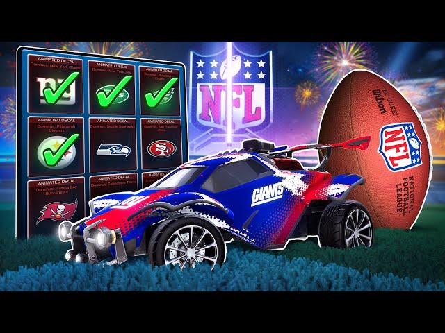 Trying to WIN with EVERY NFL decal in Rocket League...