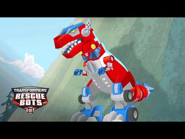 Transformers: Rescue Bots Season 3 - 'Optimus Prime's Primal Mode, T-Rex!' Official Clip