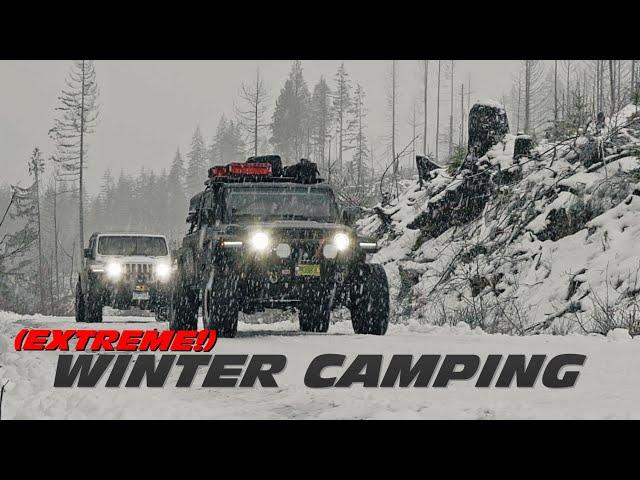 Winter Camping (Heavy Snow!) | Jeep Gladiator & EcoDiesel JL Wrangler Off-Road Adventure