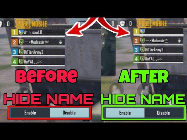 HOW TO HIDE NAME IN PUBG||KAISE NAME HIDE KAREIN