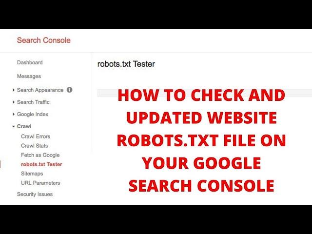 How to check and updated website robots txt file on your google search console