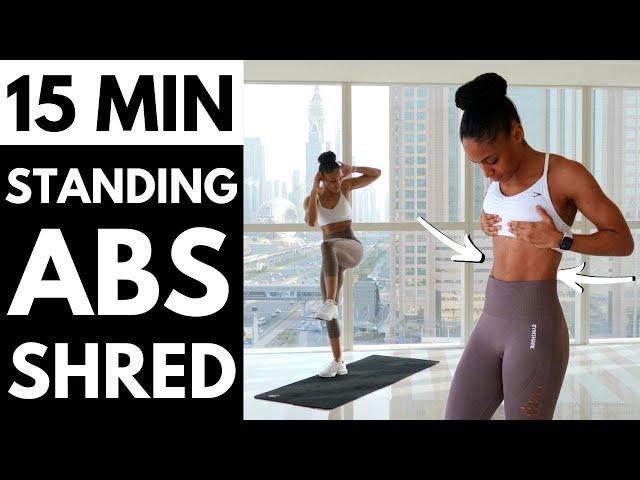 NO JUMPING!! STANDING ONLY ABS WORKOUT | FLAT STOMACH, TOTAL CORE 