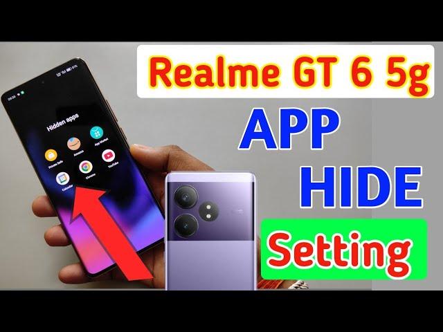 How to hide apps in Realme gt 6 5g/Realme gt 6 me app hide setting kaise kare,Realme gt 6 app hide