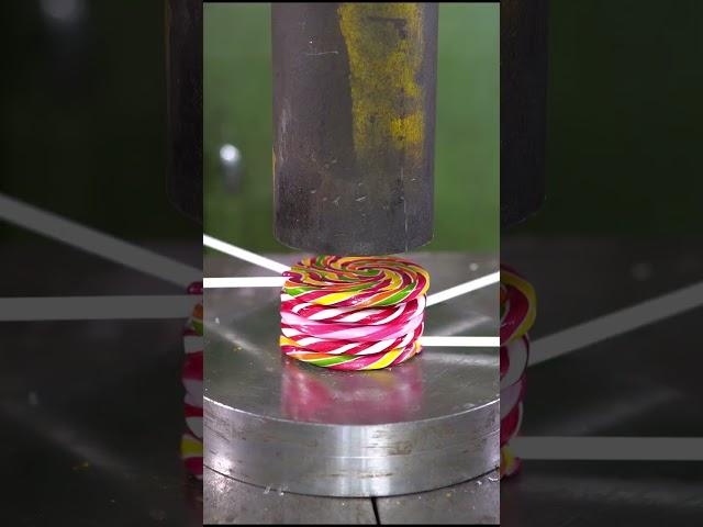 Crushing Candy with 150 Ton Hydraulic Press  #hydraulicpress #crushing #satisfying #viral #candy