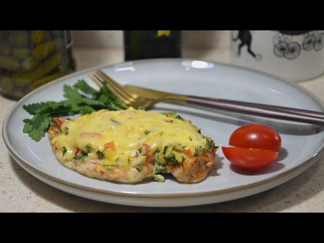 Куриная грудка "под шубой" в духовке. Сочная куриная грудка.