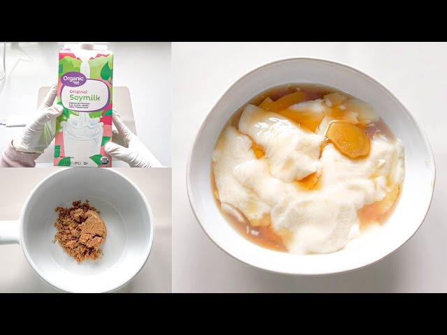 How to Make Soft Silken Tofu Pudding with Sweet Ginger Syrup / Easy Recipe