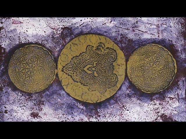 Beautiful 'ancient' metallics on the gel plate | Three Bronze Medallions | Monoprinting Day 26