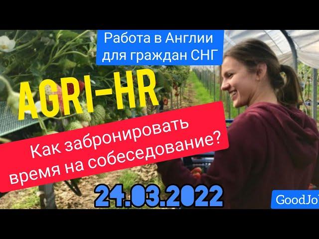 Agri-HR. Как забронировать время на собеседование? Работа в Англии для граждан СНГ