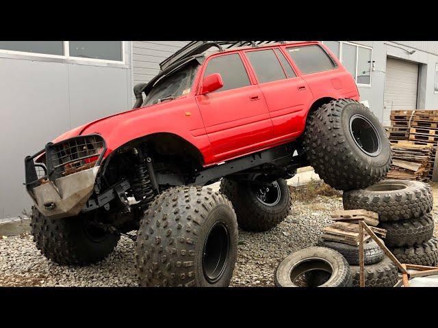 Land Cruiser 80 into a BIGFOOT with Unimog portal axles and massive wheels. monster test.