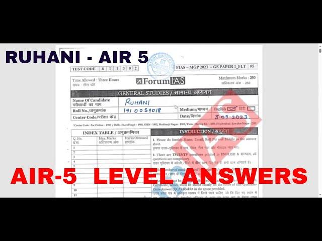 TOPPER'S ANSWER WRITING TECHNIQUE | RUHANI AIR -5 | UPSC CSE MAINS 2024