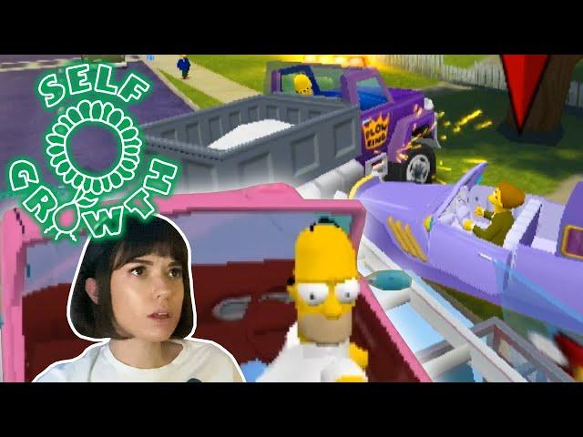 bald man drives car | self growth gaming: the simpsons hit & run