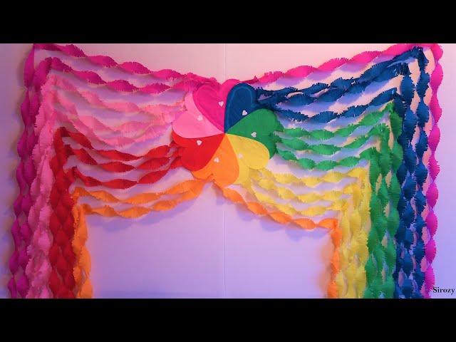 DIY RAINBOW FLOWER PARTY DECORATION | BIRTHDAY PARTY DECORATIONS | FLOWER BACKDROP