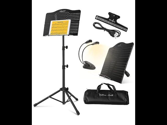 Softline Pro SP ABSP FMUS KIT Portable & Foldable MusicNotation Sheet Stand with Light and Bag