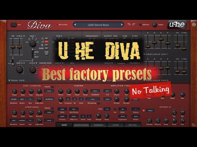 U-He Diva - Best Factory Presets [ANALOG, no talking]