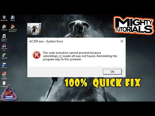 Assassin's creed 3 error fix| ubiorbitapi_r2_loader.dll was not found| 100% working |MightyTutorials