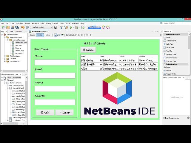 Create Java Application with JTable and Form using Swing GUI Builder of Netbeans IDE (+ Source Code)