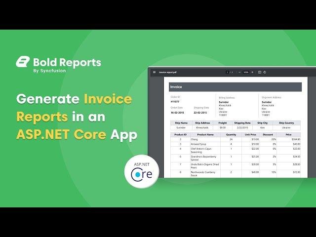 Generate Invoice Reports Using Invoice IDs in an ASP.NET Core App | Bold Reports