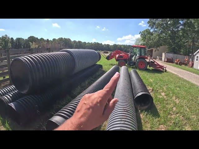 Installing A New Driveway Culvert And Pond Overflow At The Farm