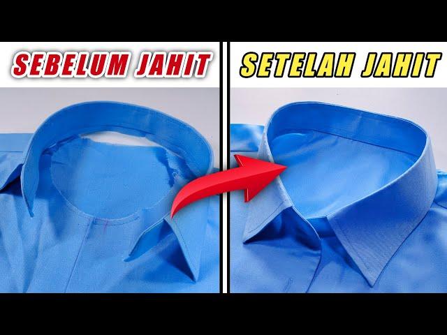 Menjahit Kerah Kemeja - Menggabungkan Kerah dan Badan