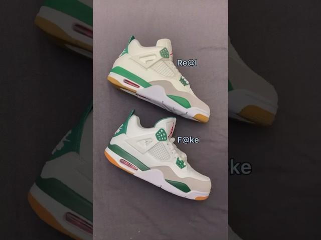 Real Vs Fake Pine Green Jordan 4 #sneakerhead #sneakers #viral