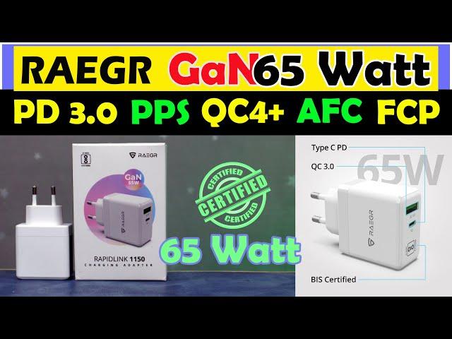  BCD Tech Tested #65Watt #GaN_Charging_Adapter: || #QC4+ & #PD3.0 || RAEGR RapidLink 1150  