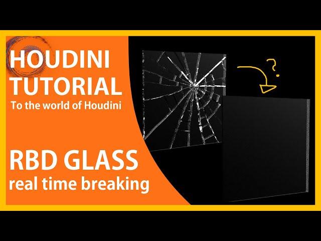 [Houdini tutorial] RBD Connected Faces & Broken Glass real time breaking (Easy to follow)/ Subtitles