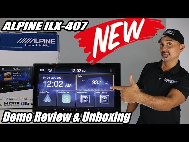 NEW! Alpine iLX-407 Double Din 7" Car stereo w/ Apple CarPlay & Andriod Auto. Review, Demo unboxing.