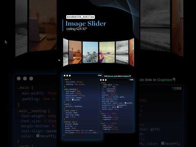 Image Slider (using Gsap) #css #coding #gradient #gradienteffect #Website