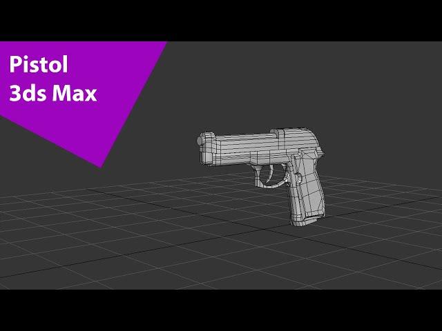 Modeling Pistol lowpoly 3ds max beginner tutorial part - 1