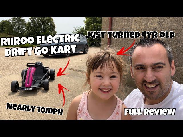 RiiRoo Electric Drift Go Kart Review - My 4 year old girl drifts for the first time