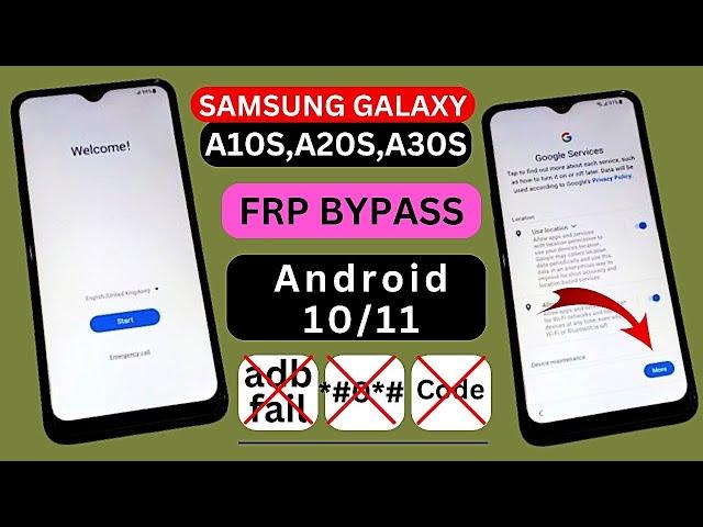 Samsung A10s,A20s,A30s FRP Bypass Android 10/11 | Google Account Unlock/FRP Unlock Without PC 2024