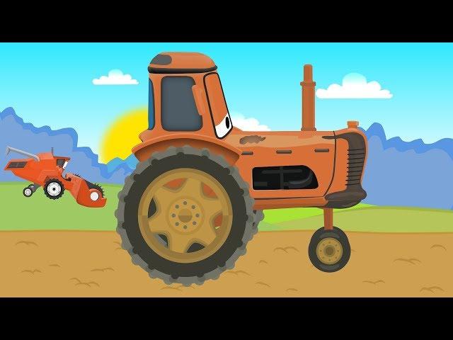 Tractor and Combine Harvester with McQueen | Farm works Tractor and combine harvester