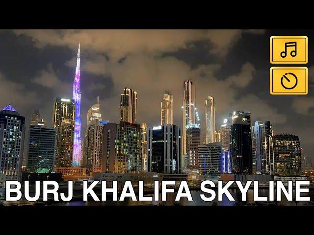 Burj Khalifa Skyline Timelapse with Relaxing Music 