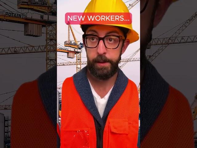 NEW WORKERS... #adamrose #construction #funny #reaction