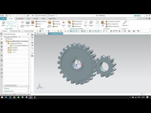 Spur Gears and its Pinon in Nx