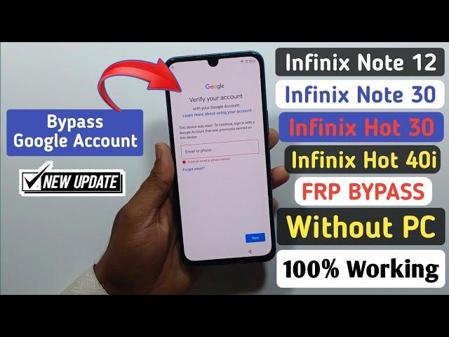 Infinix Note 12,Infinix Note 30,Infinix Hot 30,Infinix Hot 40i Frp Bypass Android 13,14 