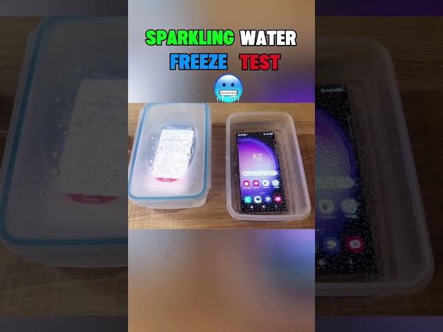 iPhone vs Samsung: Sparkling Water Freeze Test – Who Will Survive the Cold? ️#shorts#viralvideo