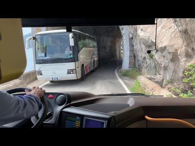 Amalfi Coast Italy Bus Driving Skills 