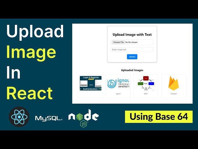 How to upload & display image in React js, Mysql and Node JS